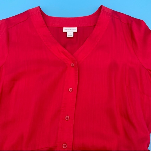 NEW Liz Claiborne Teaberry Short Sleeve Shirt Dress Belted 14 - NWT - Picture 9 of 15